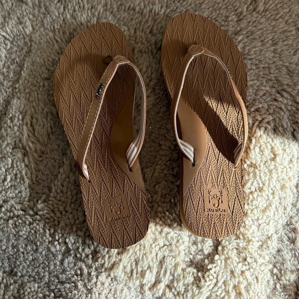 KuaiLu Tan Flip Flop Sandals Size‎ 38